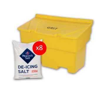 Winter Kit One - Grit Bin with 8 x 25kg White De-icing Salt