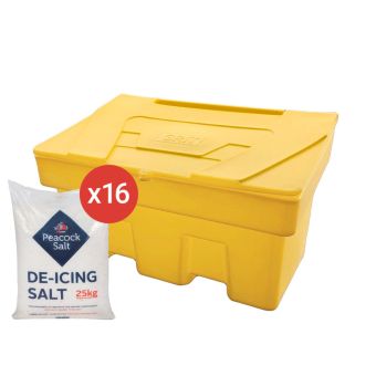 Winter Kit Two - Grit Bin with 16 x 25kg White De-icing Salt