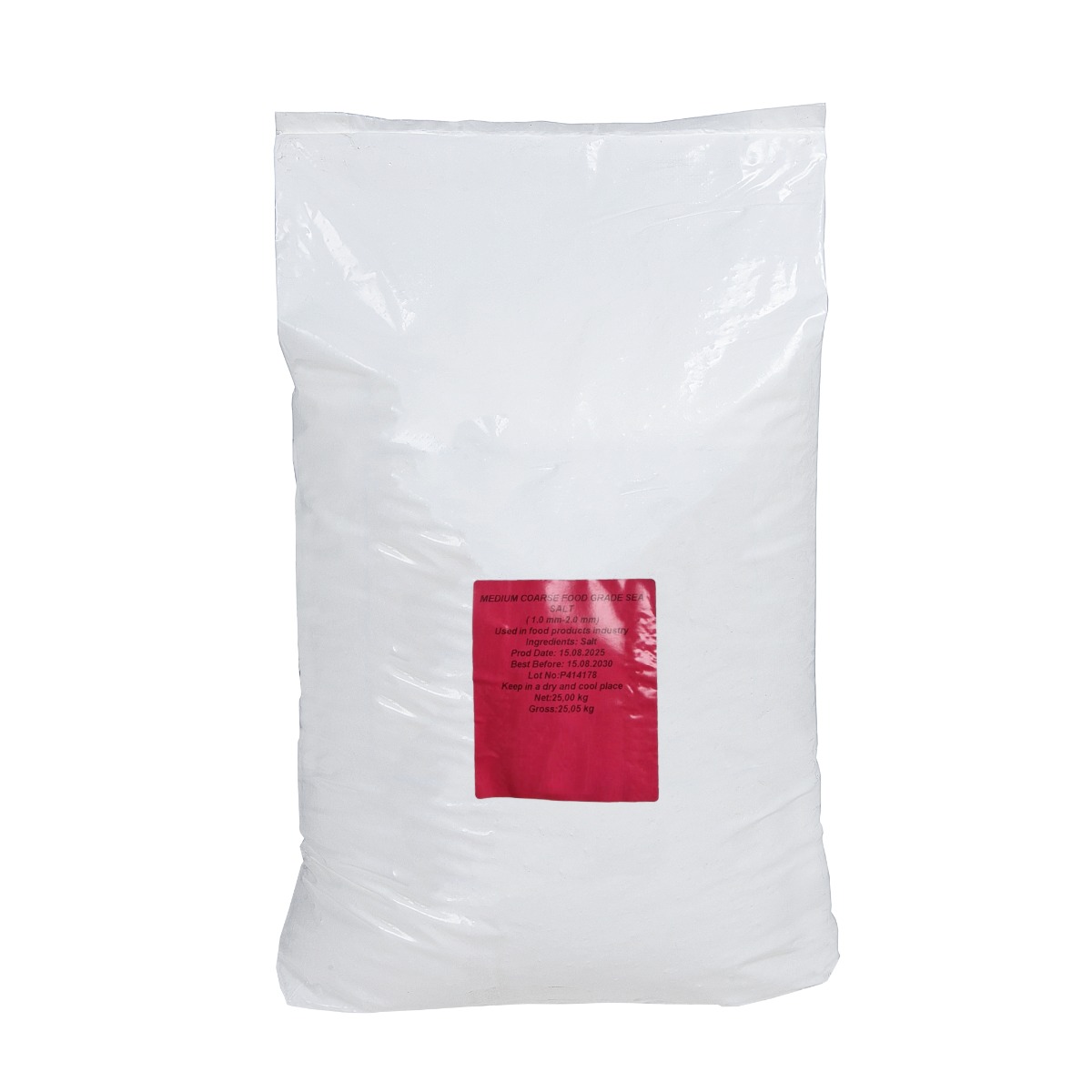 Medium Coarse Food Grade Sea Salt 1-2 mm 25kg bag 